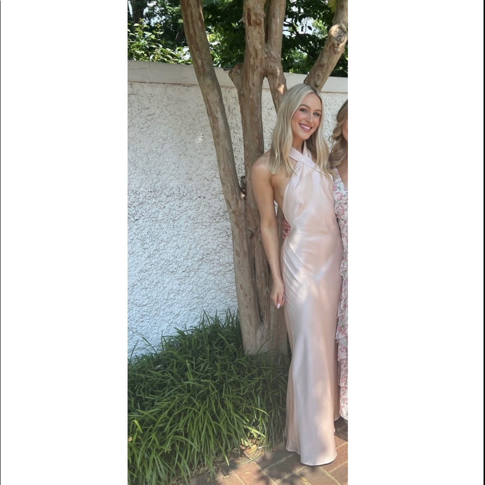 Significant Other Pale Pink Satin Maxi Dress